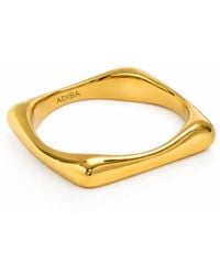 ADIBA - Plain Minamilist Square Stainless Steel Ring - Lyst