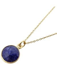Harfi - Vermeil Plated Sapphire Round Pendant Necklace - Lyst