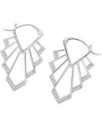 Lucy Quartermaine - Solid Sterling Art Deco Chrysler Earrings - Lyst