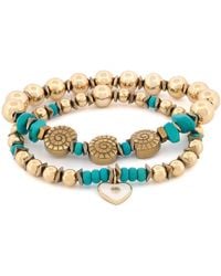 Ebru Jewelry - Inner Peace & Heart Charm Bracelet Set - Lyst