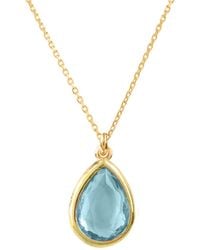 LÁTELITA London - Pisa Mini Teardrop Necklace Gold Blue Topaz - Lyst