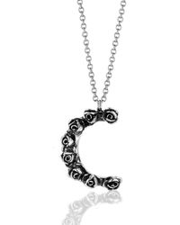 Unaloe - Sterling Crescent Moon Necklace – Rose Bud Half Moon Pendant, Handmade Italian Celestial Jewelry For - Lyst