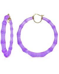 Gold & Honey - Xl Bamboo Hoop Earrings - Lyst