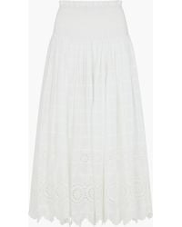 Raffya - Mirella Embroidered Midi Skirt - Lyst
