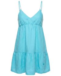 Maison Tangerine - Linen Dress Aqua For - Lyst