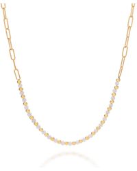 Nellou Jewellery - Moonstone Gem Shine Necklace Plated Sterling - Lyst