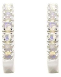 NASI SILVER - Adaya Huggie Hoops- Opal - Lyst