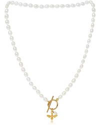 Pearls of the Orient Online - Vita Cultured Freshwater Pearl Necklace With Bumble Bee - Lyst
