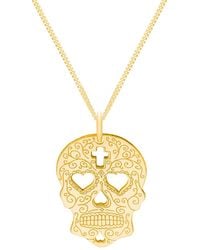 CarterGore - Small Sugar Skull Heart Eyes Pendant Necklace - Lyst