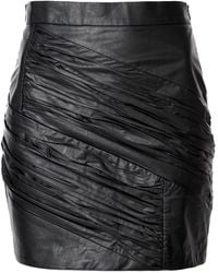 AGGI by HALEWSKI - Jolie Cynical Creased Vegan Leather Mini Skirt - Lyst