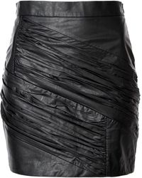 AGGI - Jolie Cynical Creased Vegan Leather Mini Skirt - Lyst