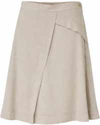 Conquista - Neutrals Wrap-Effect Midi Skirt – Effortless Elegance & Modern Minimalism - Lyst