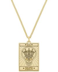 CarterGore - Small 9ct 375 Gold "death" Tarot Card Necklace - Lyst