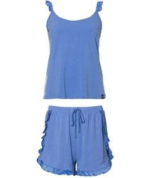 Pretty You London - Bamboo Frill Cami Short Pyjama Set - Lyst