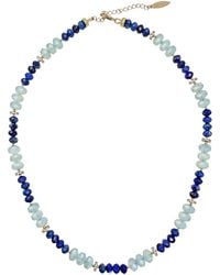 Farra - Lapis With Opal Color Matching Necklace - Lyst