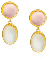 Preeti Sandhu - Rose Quartz & Moonstone Earrings - Lyst