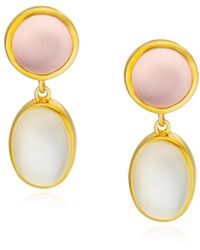 Preeti Sandhu - Rose Quartz & Moonstone Earrings - Lyst