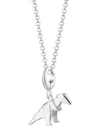 Lily Charmed - Sterling Origami T-Rex Charm Necklace - Lyst