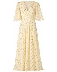 Rose & Nancy - Neutrals Talia Lemon Sparkle Maxi Dress - Lyst