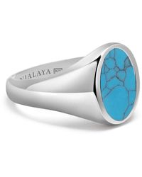 Nialaya - Sterling Oval Signet Ring With - Lyst