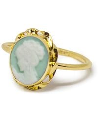 Vintouch Italy - Plated Mini Cameo Ring - Lyst