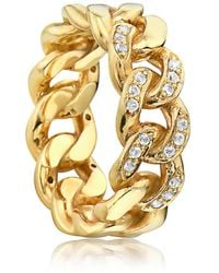 Preeti Sandhu - Gigi Curb-Chain Link Ring With Sapphires - Lyst
