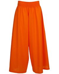 Lalipop Design - Wide Leg Orange Cotton Pants - Lyst