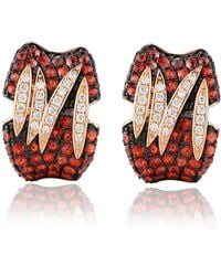 Artisan - Rose 14K Rose Garnet & Diamond Hoop Earrings - Lyst