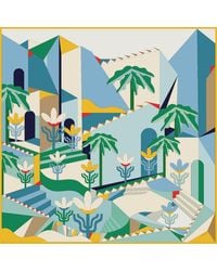 Jessie Zhao New York - Double Sided Silk Scarf Of Tropical Breeze - Lyst
