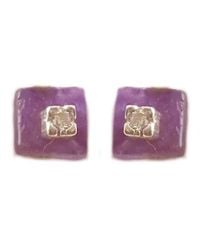 Lily Flo Jewellery - Amethyst Lab Grown Diamond Stud Earrings - Lyst