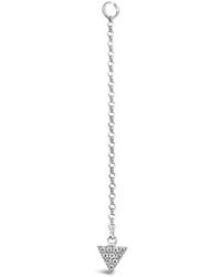 Lutiro - Single Earring Triangle Cz Charm With Chain - Lyst