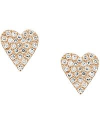 KAMARIA - Solid Heart Diamond Stud Earrings - Lyst