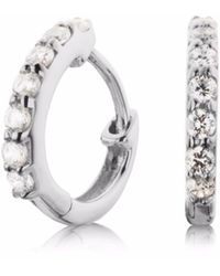 Lily & Roo - Small Sterling Diamond Style Huggie Hoop Earrings - Lyst