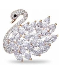 Angel Barocco - Luxury Diamond Swan Brooch - Lyst