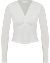 Maan Istanbul - V-Neck Knot Detail Blouse - Lyst
