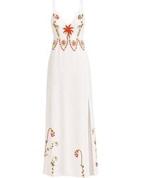 Laura Slings - Beaded Beach Dress With Floral Flowers Embroidery And Embellished Details - Lyst
