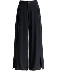 Paisie - Wide Leg Trousers With Side Pleats And Split Hem - Lyst