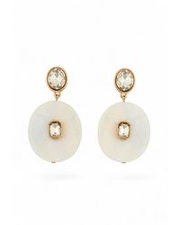 Saachi - Marble Disc Crystal Drop Earrings - Lyst