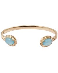 Sophelia - Vermeil Plated Agate Gemstone Crystal Statement Bangle - Lyst