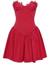 Miss Circle New York - Sacha Lace Drop Waist Corset Puffy Strapless Mini Dress - Lyst