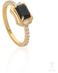 The Jewelz - Neutrals Be Famous Onyx Signet Ring - Lyst