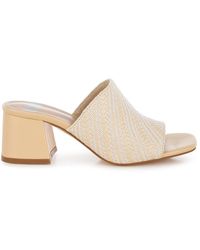 Rag & Co - Neutrals Morgana Woven Raffia Slip Ons - Lyst