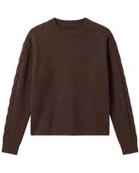 Brodie Cashmere - Cable Sleeve Crew - Lyst