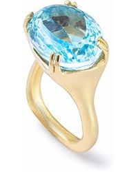 German Kabirski - Erya Plated Ring With Natural Oval Cut Topaz - Lyst