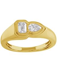 Artisan - Emerald & Pear Cut Diamond Band Ring - Lyst