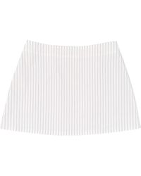NUAJE NUAJE - Cher Mini Skirt In Pinstripe Cotton - Lyst