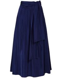 The Extreme Collection - Midi Skirt Taffeta With Waist Tie - Lyst