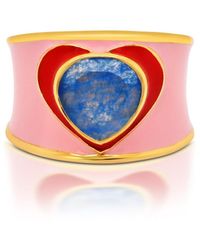 GEM BAZAAR - Love Heart Ring In Pink - Lyst