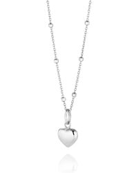 Nellou Jewellery - Heart Charm Necklace Sterling - Lyst