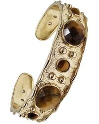 Farra - Tiger-Eye Stone Setting Bangle - Lyst